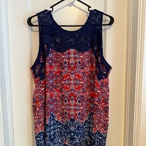 Daniel Rainn Blue and Red Sleeveless Tank Top